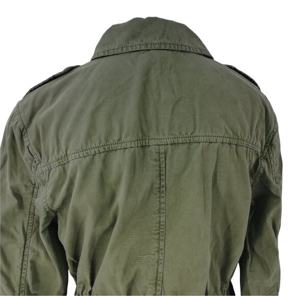 Gap Green Utility Jacket Size XS Military Army Anorak Cotton Snaps Zip Pockets - Picture 8 of 12
